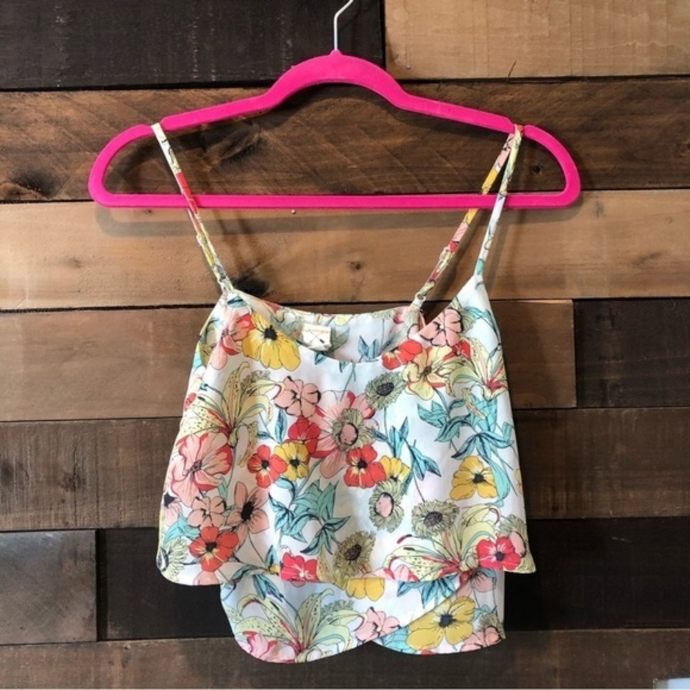Size XS Floral Crop Tank